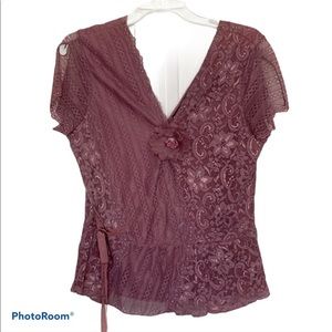 Burn pink lace top